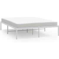 Vidaxl Metal Bed Frame White 160X200 Cm, White