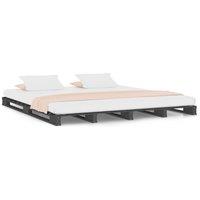 Vidaxl Pallet Bed Grey 120X190 Cm Small Double Wood Pine, Grey