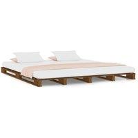 Vidaxl Pallet Bed Honey Brown 120X200 Cm Solid Wood Pine, Brown