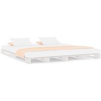 Vidaxl Pallet Bed White 120X190 Cm Small Double Wood Pine, White