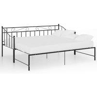 Vidaxl Pull-out Sofa Bed Frame Black Metal 90X200 Cm, Black