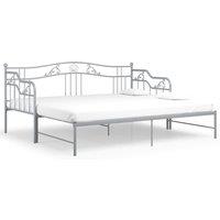 Vidaxl Pull-out Sofa Bed Frame Grey Metal 90X200 Cm, Grey