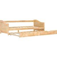 Vidaxl Pull-out Sofa Bed Frame Pinewood 90X200 Cm, Brown