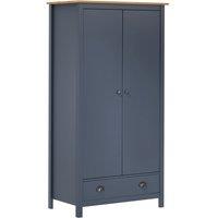 Vidaxl 2-door Wardrobe Hill Grey 89X50X170 Cm Solid Pine Wood, Grey