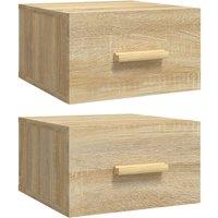 Vidaxl 2X Floating Wall Display Shelf White 80Cm Mdf Cubes Storage Decor, Brown
