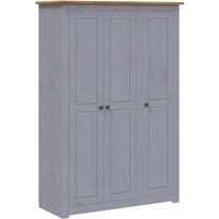 Vidaxl 3-door Wardrobe Grey 118X50X171.5 Cm Pine Panama Range, Grey