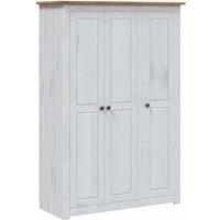 Vidaxl 3-door Wardrobe White 118X50X171.5 Cm Pine Panama Range, White