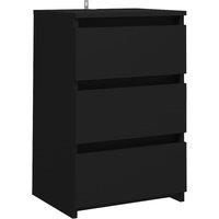 Vidaxl Bed Cabinet Black 40X35X62.5 Cm Engineered Wood, Black