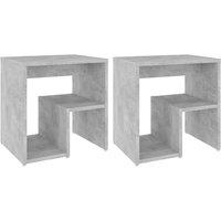 Vidaxl Bed Cabinets 2 Pcs Concrete Grey 40X30X40 Cm Engineered Wood, Grey