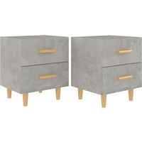 Vidaxl Bed Cabinets 2 Pcs Concrete Grey 40X35X47.5 Cm, Grey