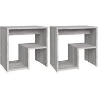 Vidaxl Bed Cabinets 2 Pcs Grey Sonoma 40X30X40 Cm Engineered Wood, Grey
