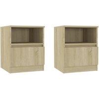 Vidaxl Bed Cabinets 2 Pcs Sonoma Oak 40X40X50 Cm Engineered Wood, Brown