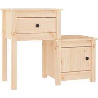 Vidaxl Bedside Cabinet 79.5X38X65.5 Cm Solid Wood Pine, Brown