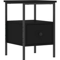 Vidaxl Bedside Cabinet Black 34X36X50 Cm Engineered Wood, Black