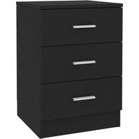 Vidaxl Bedside Cabinet Black 38X35X56 Cm Engineered Wood, Black