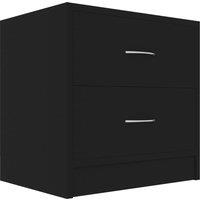 Vidaxl Bedside Cabinet Black 40X30X40 Cm Engineered Wood, Black