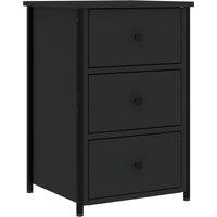 Vidaxl Bedside Cabinet Black 40X36X60 Cm Engineered Wood, Black