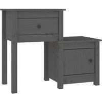 Vidaxl Bedside Cabinet Grey 79.5X38X65.5 Cm Solid Wood Pine, Grey