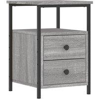 Vidaxl Bedside Cabinet Grey Sonoma 34X35.5X50 Cm Engineered Wood, Grey