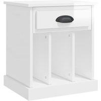 Vidaxl Bedside Cabinet High Gloss White 43X36X50 Cm, White