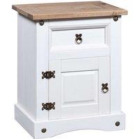 vidaXL Bedside Cabinet Mexican Pine Corona Range White 53x39x67 cm, White