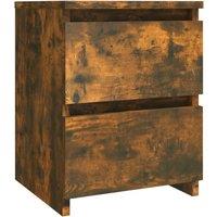 Vidaxl Bedside Cabinet Smoked Oak 30X30X40 Cm Engineered Wood, Brown