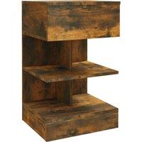 Vidaxl Bedside Cabinet Smoked Oak 40X35X65 Cm Engineered Wood, Brown
