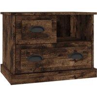 Vidaxl Bedside Cabinet Smoked Oak 60X39X45 Cm, Brown