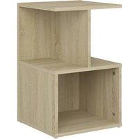 Vidaxl Bedside Cabinet Sonoma Oak 35X35X55 Cm Engineered Wood, Brown