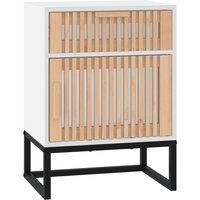 vidaXL Bedside Cabinet White 40x30x55.5 cm Engineered Wood&Iron, White