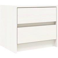 Vidaxl Bedside Cabinet White 40X31X35.5 Cm Solid Wood Pine, White