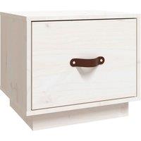 Vidaxl Bedside Cabinet White 40X34X35 Cm Solid Wood Pine, White