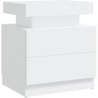 Vidaxl Bedside Cabinet White 45X35X52 Cm Engineered Wood, White