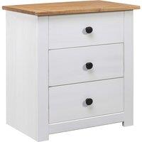 Vidaxl Bedside Cabinet White 46X40X57 Cm Pinewood Panama Range, White