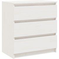 Vidaxl Bedside Cabinet White 60X36X64 Cm Solid Pinewood, White