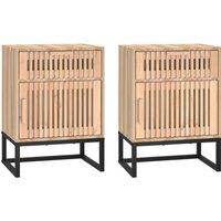 vidaXL Bedside Cabinets 2 pcs 40x30x55.5 cm Engineered Wood&Iron, Brown