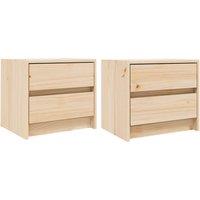 Vidaxl Bedside Cabinets 2 Pcs 40X31X35.5 Cm Solid Wood Pine, Brown