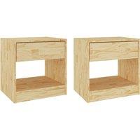 Vidaxl Bedside Cabinets 2 Pcs 40X31X40 Cm Solid Pinewood, Brown