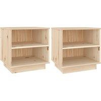 Vidaxl Bedside Cabinets 2 Pcs 40X34X40 Cm Solid Wood Pine, Brown