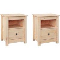 Vidaxl Bedside Cabinets 2 Pcs 40X35X49 Cm Solid Wood Pine, Brown