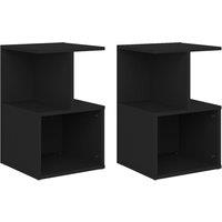 Vidaxl Bedside Cabinets 2 Pcs Black 35X35X55 Cm Engineered Wood, Black