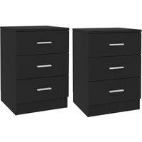 Vidaxl Bedside Cabinets 2 Pcs Black 38X35X56 Cm Engineered Wood, Black