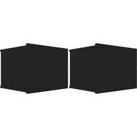 Vidaxl Bedside Cabinets 2 Pcs Black 40X30X30 Cm Engineered Wood, Black