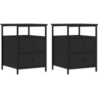 Vidaxl Bedside Cabinets 2 Pcs Black 44X45X60 Cm Engineered Wood, Black