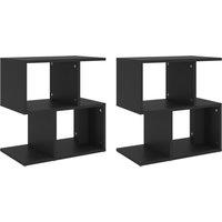 Vidaxl Bedside Cabinets 2 Pcs Black 50X30X51.5 Cm Engineered Wood, Black