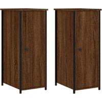 Vidaxl Bedside Cabinets 2 Pcs Brown Oak 32X42X80 Cm Engineered Wood, Brown