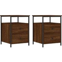 Vidaxl Bedside Cabinets 2 Pcs Brown Oak 44X45X60 Cm Engineered Wood, Brown