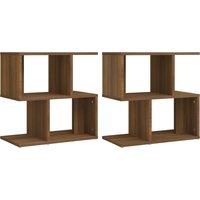 Vidaxl Bedside Cabinets 2 Pcs Brown Oak 50X30X51.5 Cm Engineered Wood, Brown