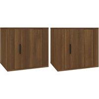 Vidaxl Bedside Cabinets 2 Pcs Brown Oak 50X39X47 Cm, Brown