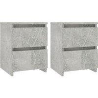 Vidaxl Bedside Cabinets 2 Pcs Concrete Grey 30X30X40 Cm Engineered Wood, Grey